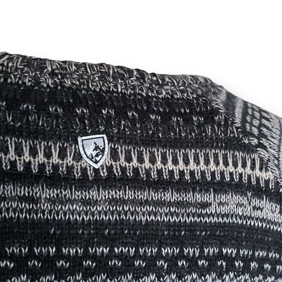 Kuhl Womens Alessandra Sweater Dress Sz Medium Gray Stripe Wool Alpaca Cotton - Picture 10 of 11